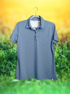 Lady Hagen women’s jacquard golf polo blue & white optic sz Large
